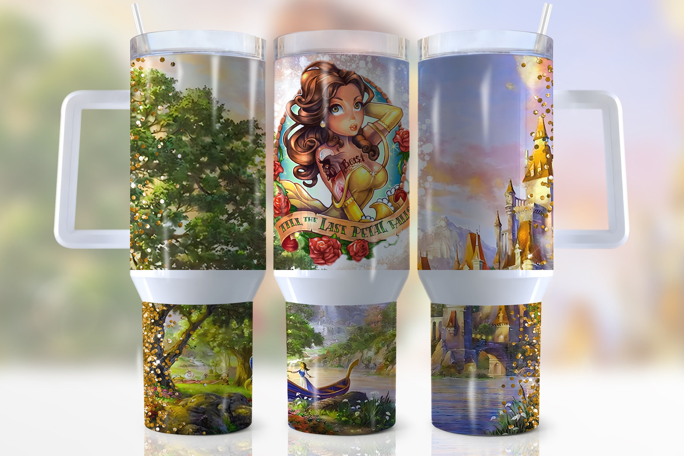 Belle Beauty And The Beast Disney Cartoon Custom Stanley Cup 40 oz 30 oz Tumbler With HandleTVC2301941