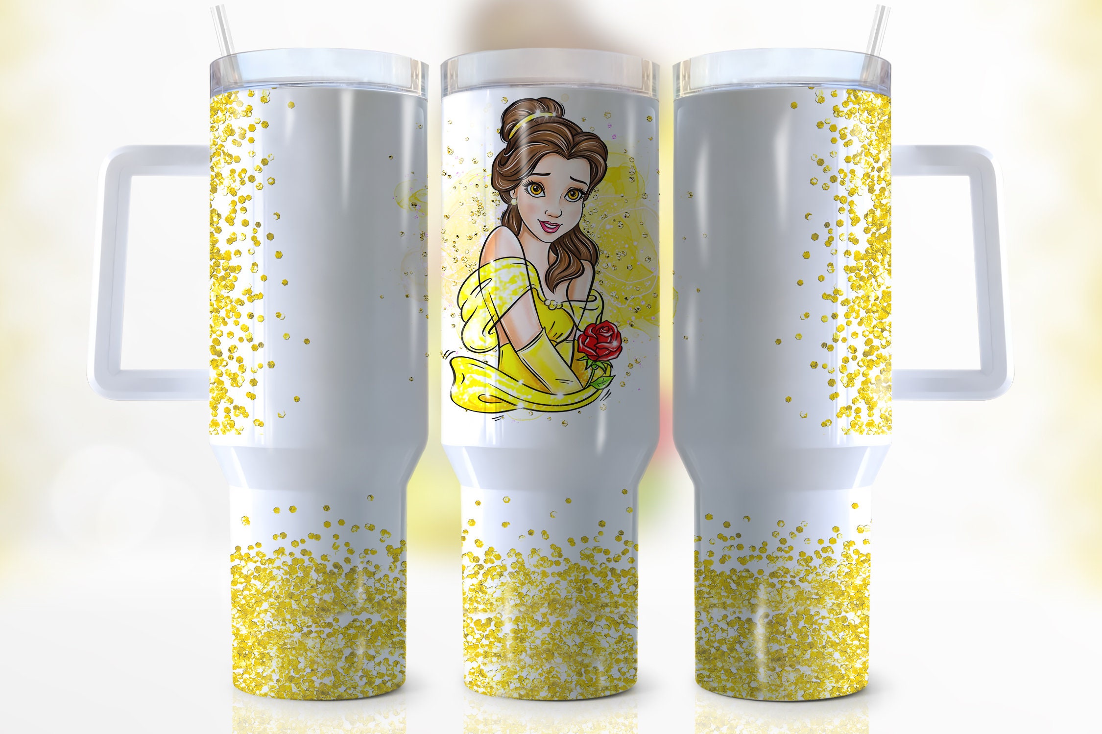 Belle Beauty And The Beast Disney Cartoon Custom Stanley Cup 40 oz 30 oz Tumbler With HandleTVC2301943