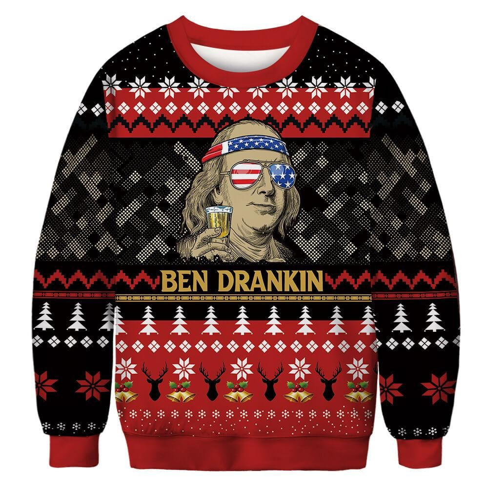 Ben Drankin For Unisex Ugly Christmas Sweater Adult 3D Funny Matching for family