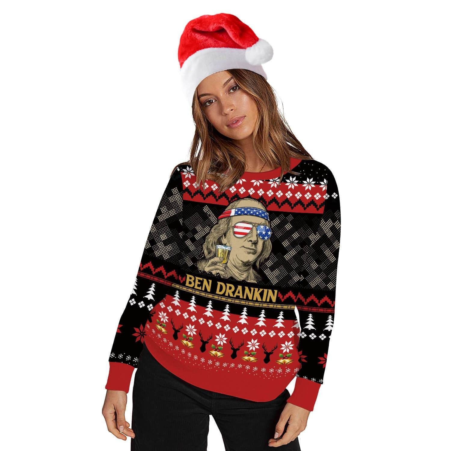 Ben Drankin For Unisex Ugly Christmas Sweater Adult 3D Funny Matching for family - Image 3