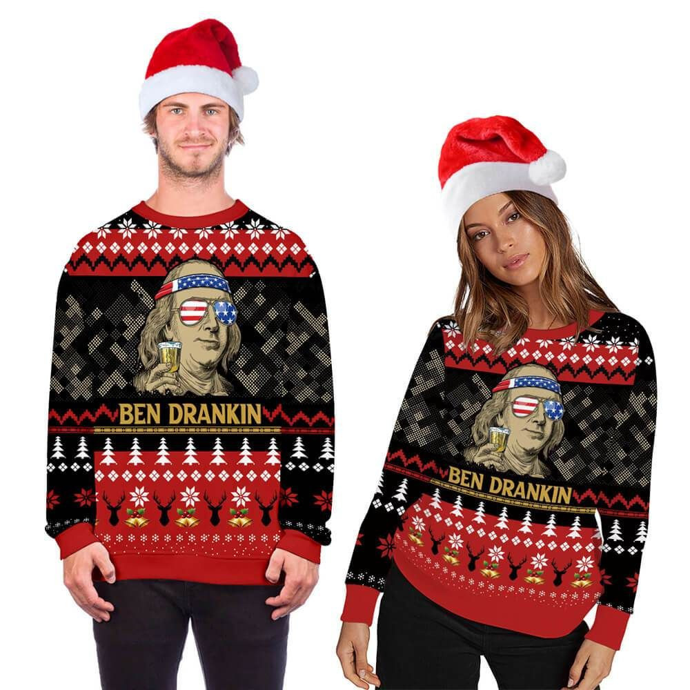 Ben Drankin For Unisex Ugly Christmas Sweater Adult 3D Funny Matching for family - Image 4