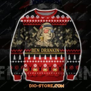 Ben Drankin Ugly Christmas Sweater Adult 3D Funny Matching for family