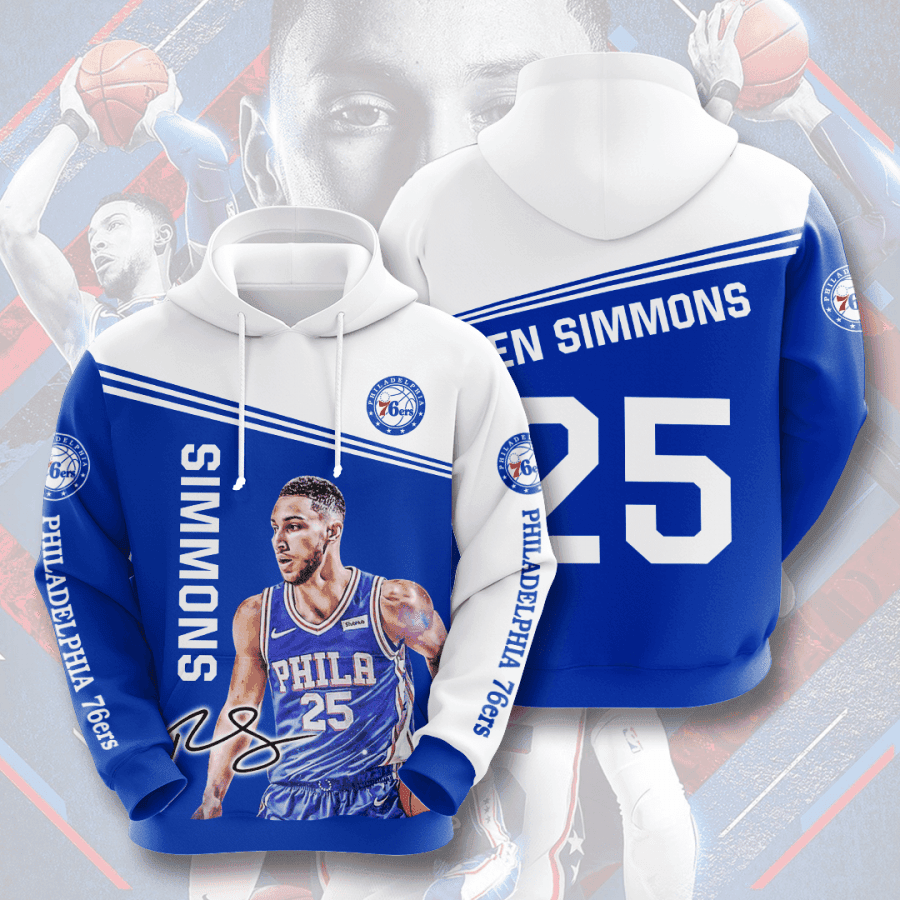 Ben Simmons Philadelphia 76ers 3D All Over Print Hoodie, Zip Hoodie