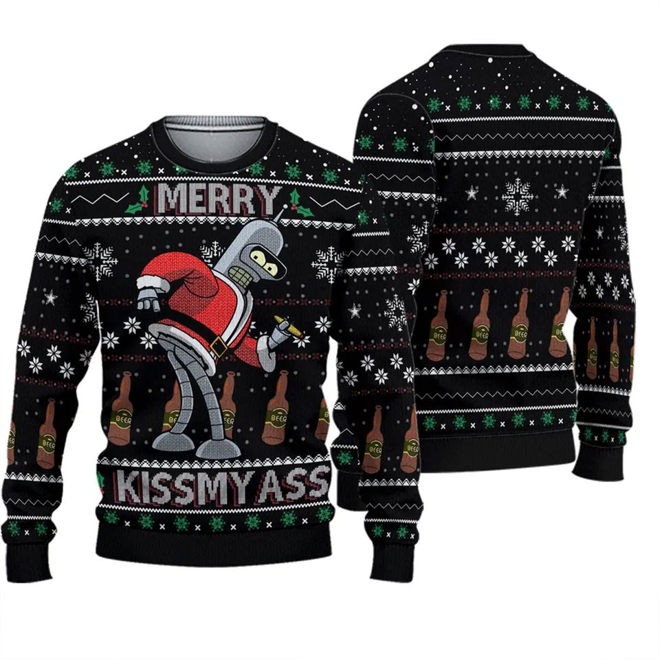 Bender Futurama Ugly Sweatshirt, Ugly Christmas Sweater