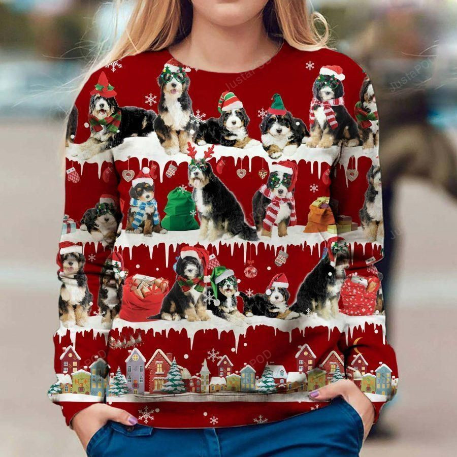 Bernedoodle Dog Christmas Ugly Christmas Sweater Adult 3D Funny Matching for family