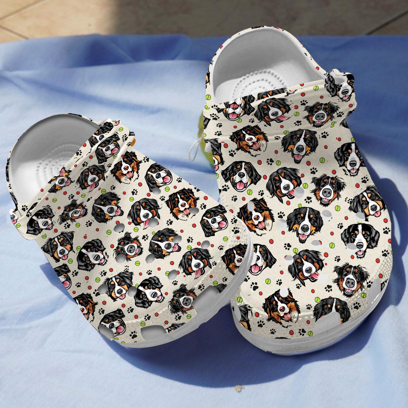 Bernese Mountain Dog Crocs Crocband Clogs Shoes Comfortable For Men Women and Kids