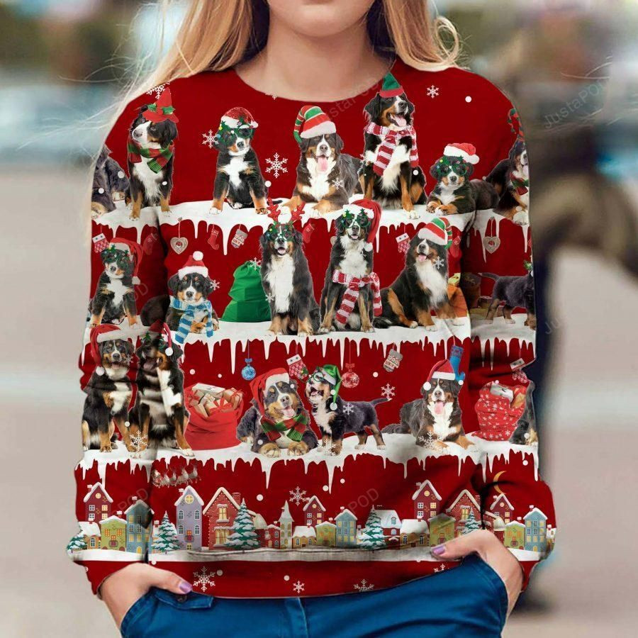 Bernese Mountain Dog Ugly Christmas Sweater Adult 3D Funny Matching for family