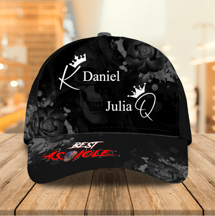 Best Asshole Cap, Personalized Classic Cap Hat for Couple, Custom Name of King and Queen Trucker Hats Custom Hats Gifts For Men & Women