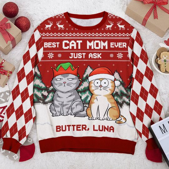 Best Cat Dad Ever Just Ask - Cat Personalized Custom Ugly Sweatshirt - Christmas Gift For Pet Owners, Pet Lovers - Image 4