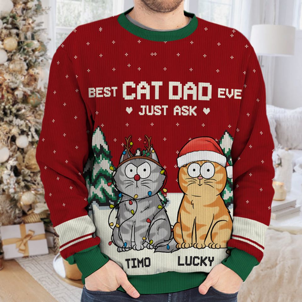 Best Cat Mom Ever - Cat Personalized Custom Ugly Sweatshirt - Christmas Gift For Pet Owners, Pet Lovers - Image 2