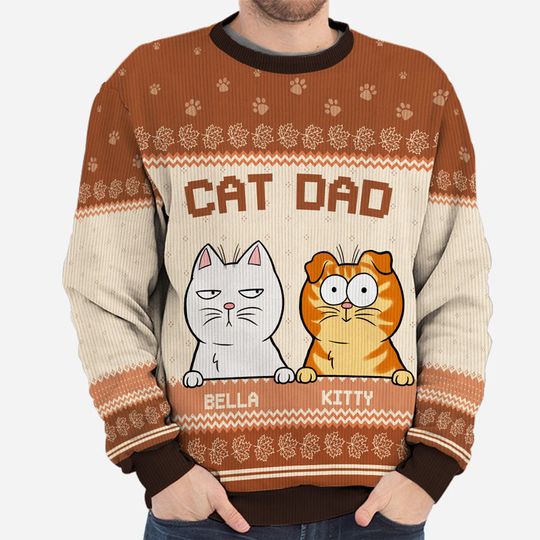 Best Cat Mom Ever - Dog & Cat Personalized Ugly Sweatshirt - Autumn Fall Gift For Pet Owners, Pet Lovers - Image 5