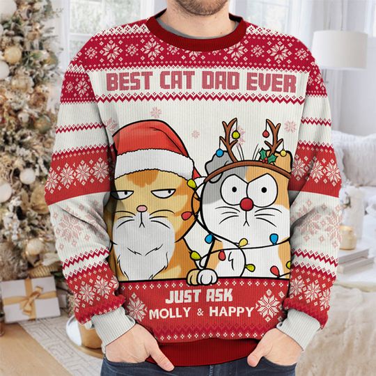 Best Cat Mum Ever - Cat Personalized Ugly Sweatshirt - Christmas Gift For Pet Owners, Pet Lovers - Image 5