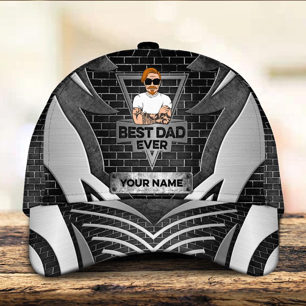 Best Dad Ever Father Personalized Classic Cap, Father’s Day Gift for Dad, Papa, Parents, Father, Grandfather Trucker Hats Custom Hats Gifts For Men & Women