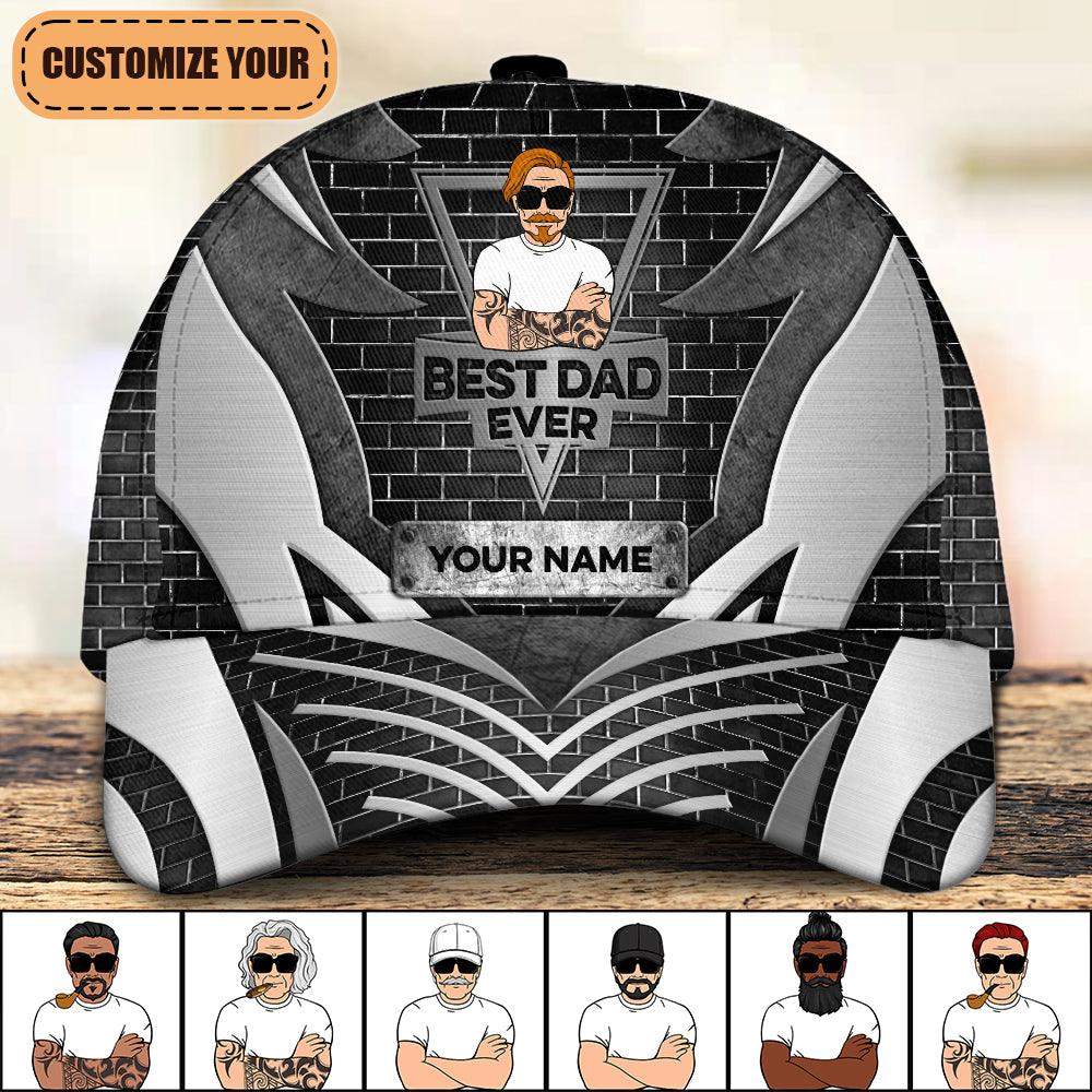 Best Dad Ever Father Personalized Classic Cap, Father’s Day Gift for Dad, Papa, Parents, Father, Grandfather Trucker Hats Custom Hats Gifts For Men & Women