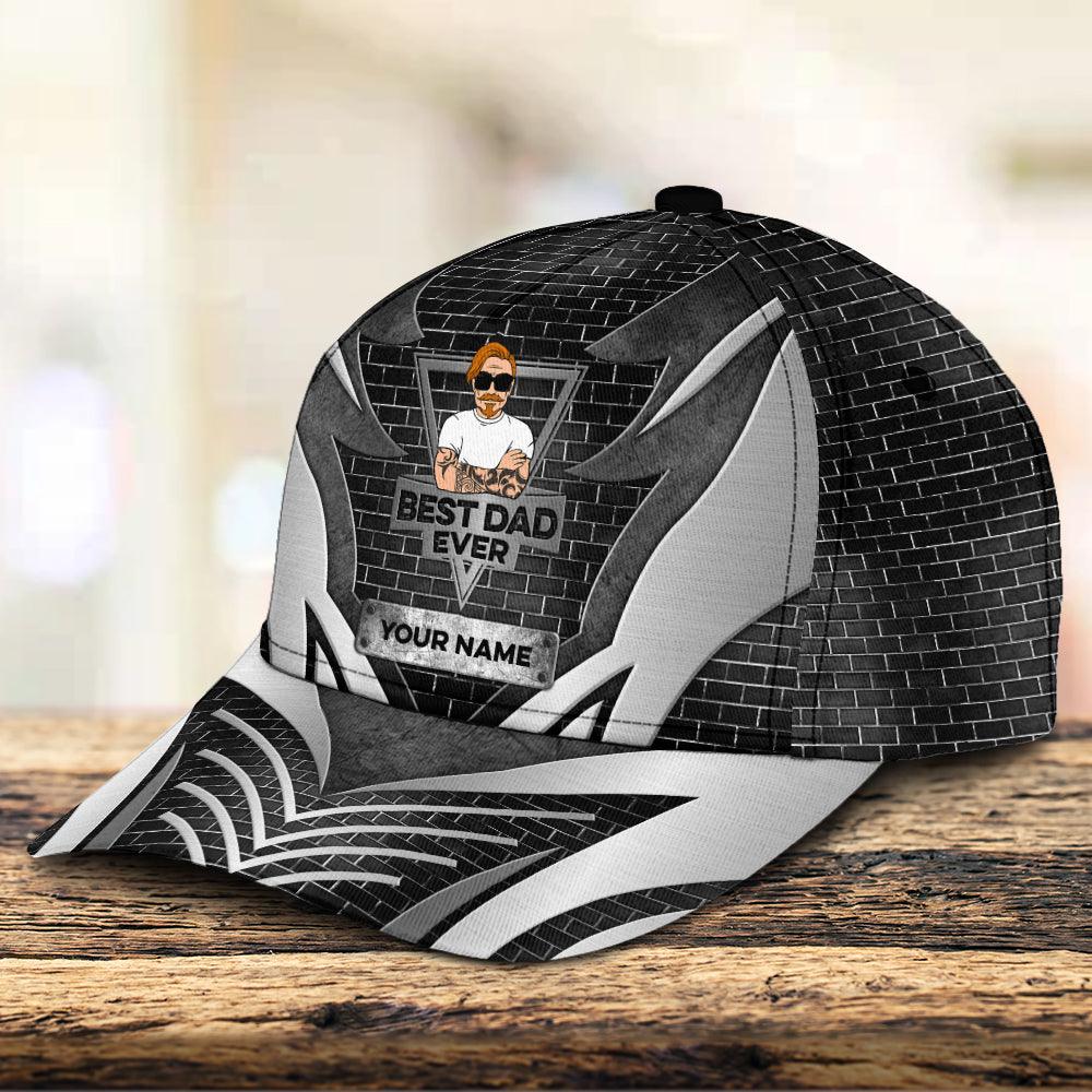 Best Dad Ever Father Personalized Classic Cap, Father’s Day Gift for Dad, Papa, Parents, Father, Grandfather Trucker Hats Custom Hats Gifts For Men & Women