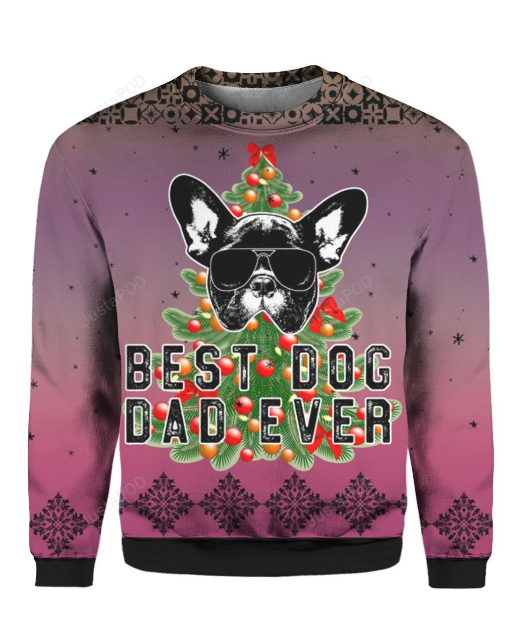 Best Dog Dad Ever 3D Ugly Christmas Sweater Adult 3D Funny Matching for family