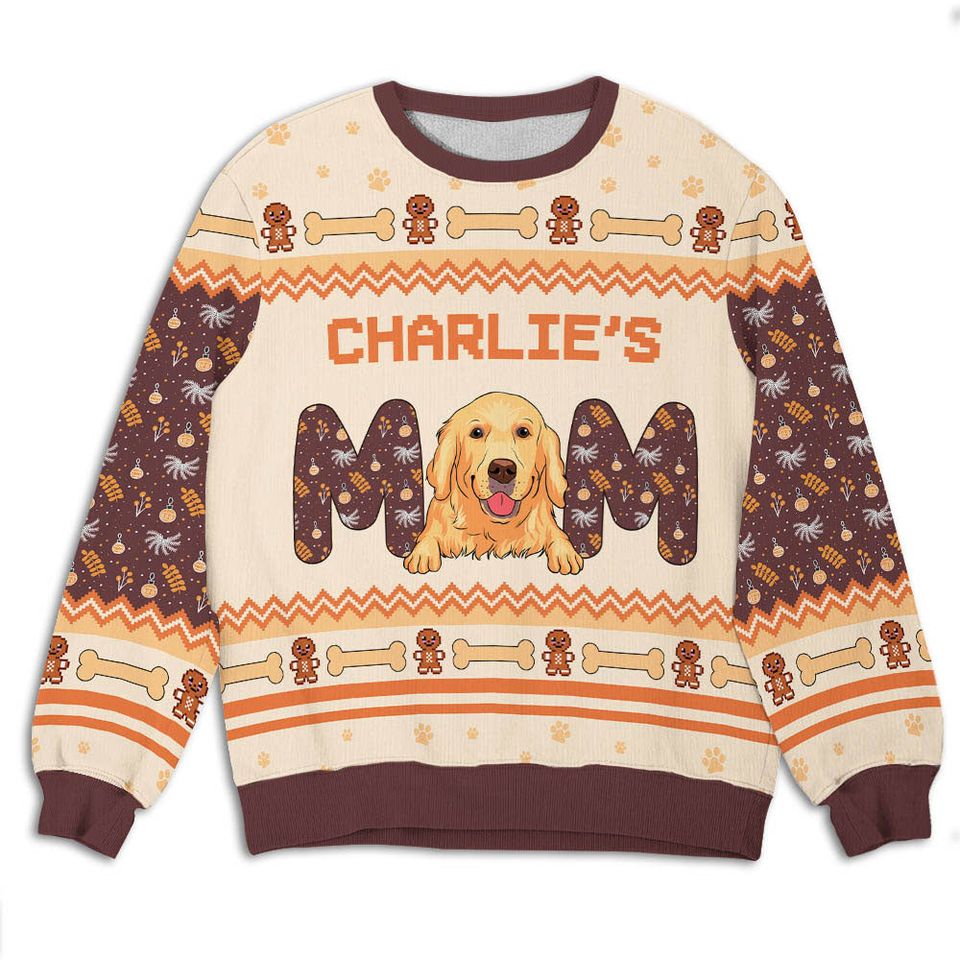 Best Dog Mom Christmas - Personalized All-Over-Print Sweatshirt - Christmas Gift For Pet Owners, Pet Lovers, Dog Lovers