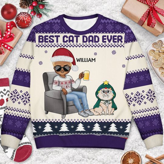 Best Dog Mom Ever Chibi - Christmas Gift For Dog Lovers, Cat Lovers - Personalized Unisex Ugly Sweater - Image 6