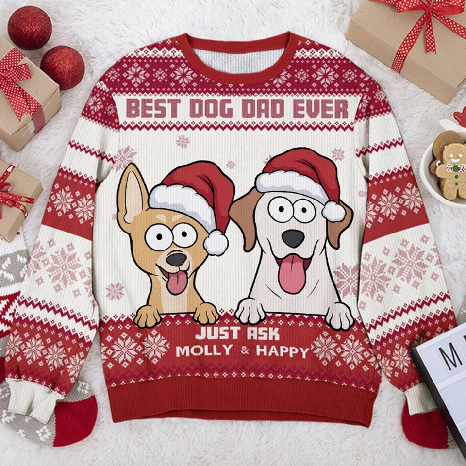 Best Dog Mum Ever - Dog Personalized Custom Ugly Sweatshirt - Christmas Gift For Pet Owners, Pet Lovers