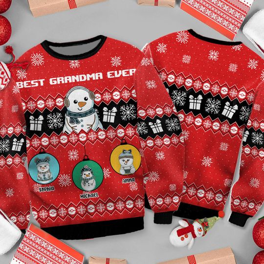 Best Grandma Ever - Personalized Grandma Ugly Sweater - Image 4