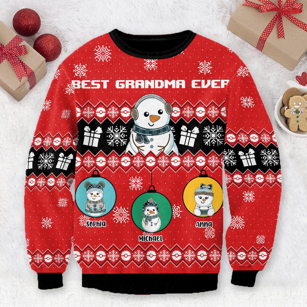 Best Grandma Ever - Personalized Grandma Ugly Sweater - Image 2