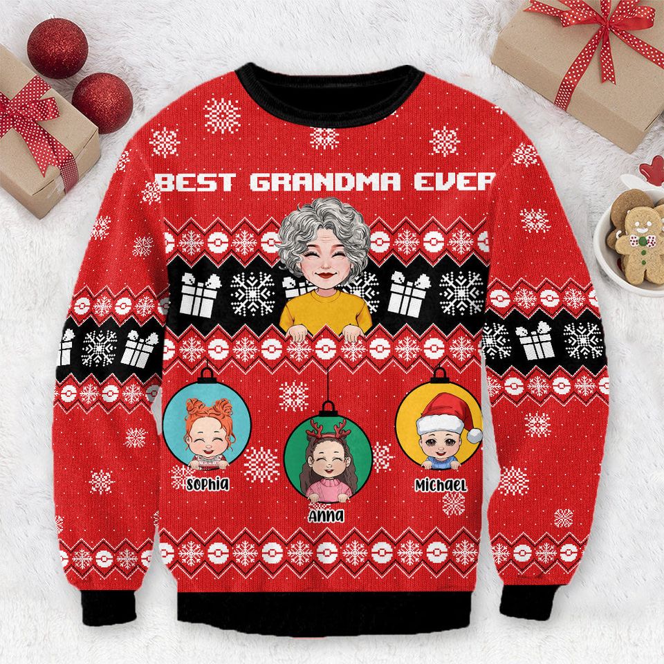 Best Grandma Ever - Personalized Grandma Ugly Sweatshirt - Image 2