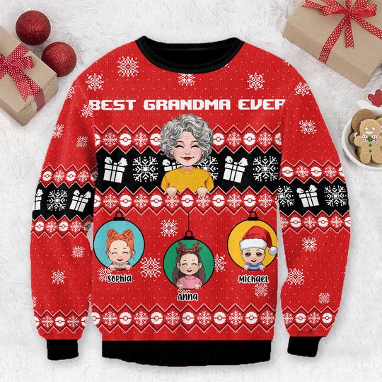Best Grandma Ever - Personalized Grandma Ugly Sweatshirt - Image 5