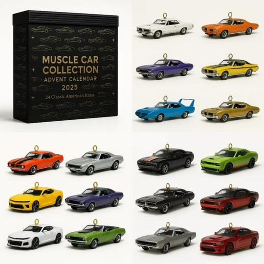 BEST Muscle Car 2D Flat Advent Calendar, Muscle Car 24 Acrylic Ornaments Advent Calendar, Automotive Christmas Countdown Gift - Image 6