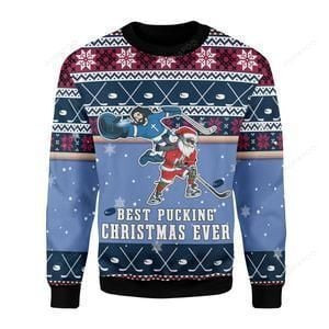 Best Pucking Christmas Ever Ugly Christmas Sweater Adult 3D Funny Matching for family