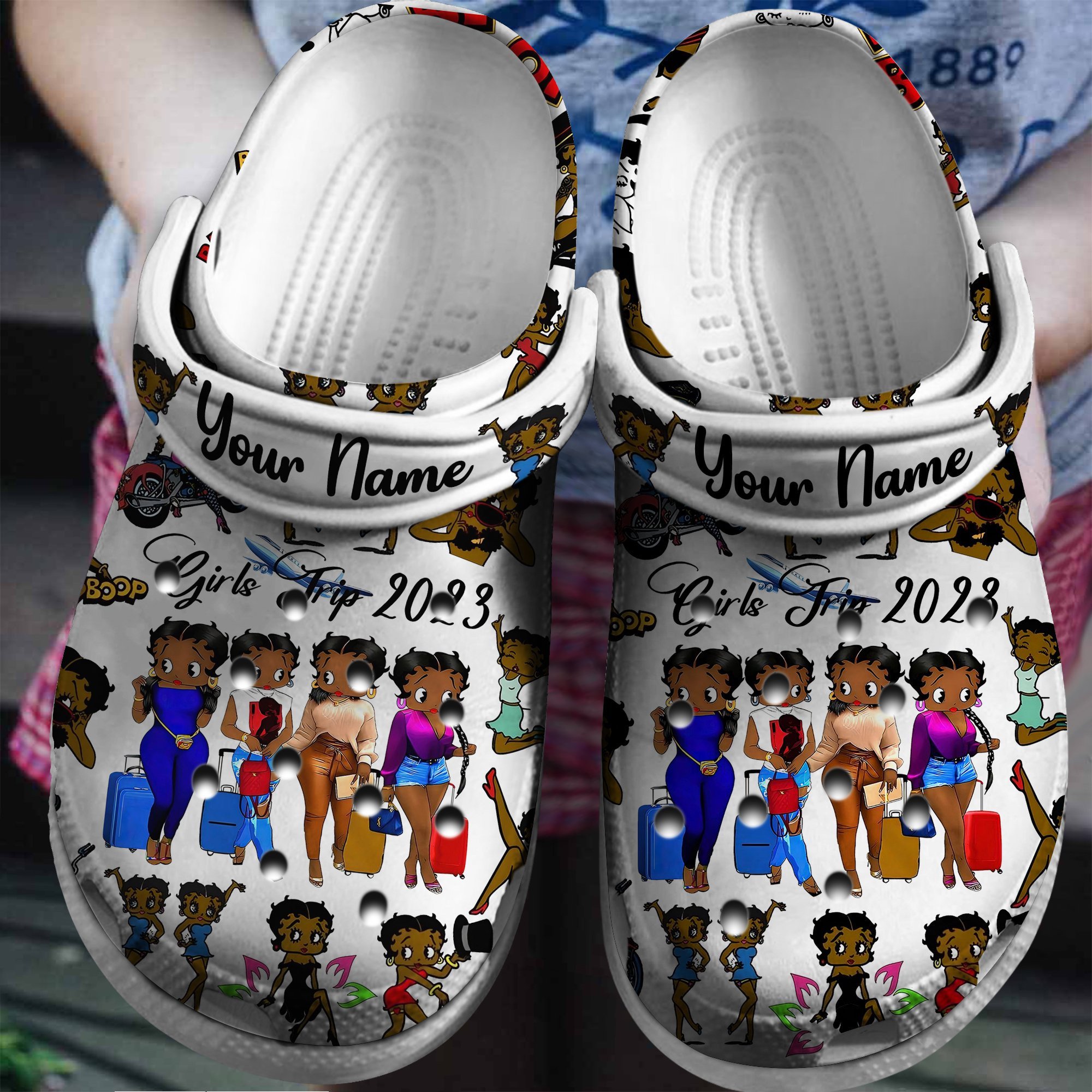 Betty Boop Cartoon Crocs Crocband Clogs Shoes Comfortable For Men Women and Kids