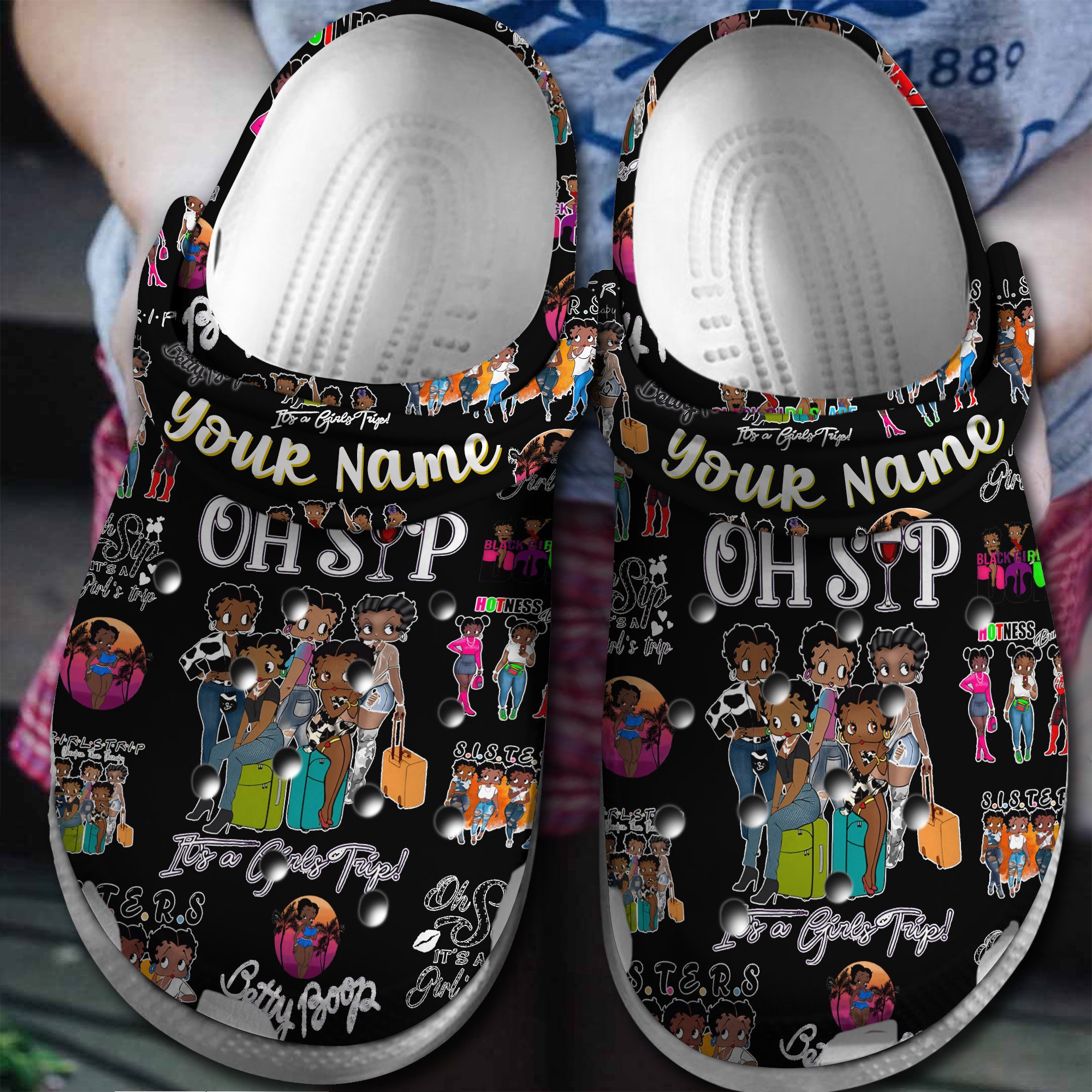 Betty Boop Cartoon Crocs Crocband Clogs Shoes Comfortable For Men Women and Kids