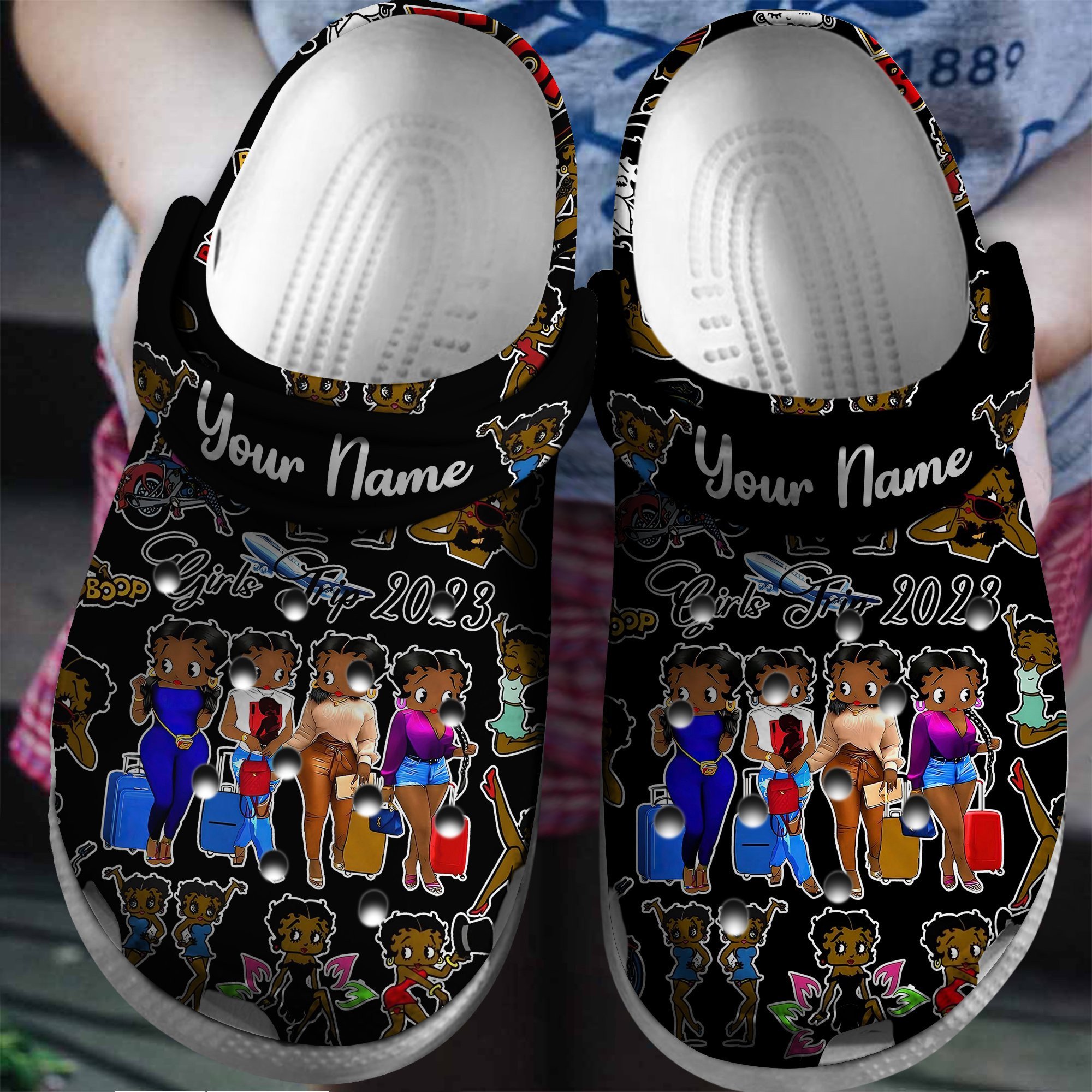 Betty Boop Cartoon Crocs Crocband Clogs Shoes Comfortable For Men Women and Kids