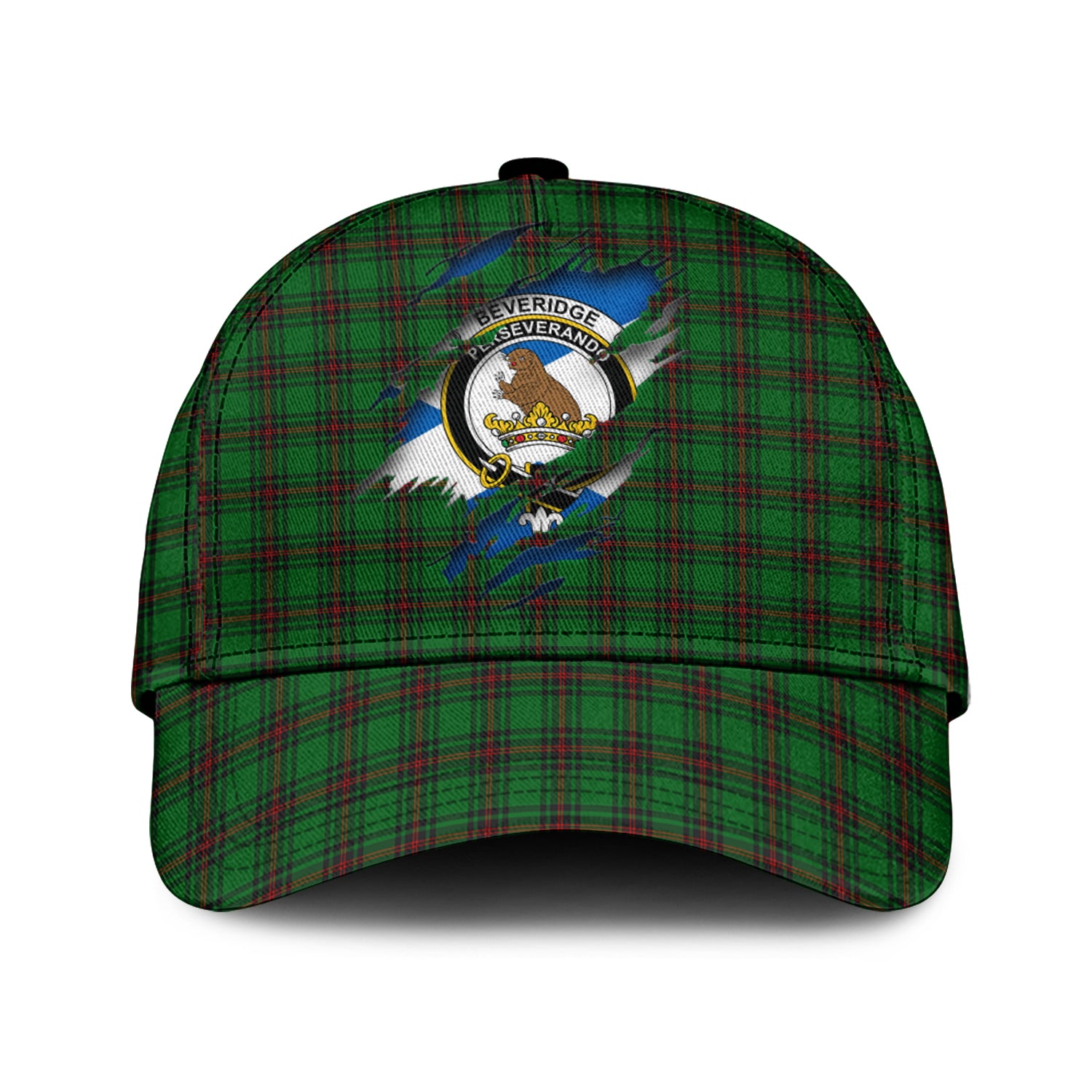 Beveridge Tartan Plaid Cap, Family Crest In Me Style Tartan Baseball Cap TS23 Trucker Hats Custom Hats Gifts For Men & Women