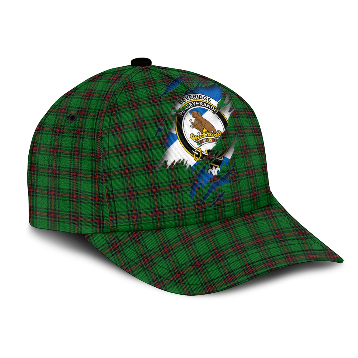 Beveridge Tartan Plaid Cap, Family Crest In Me Style Tartan Baseball Cap TS23 Trucker Hats Custom Hats Gifts For Men & Women