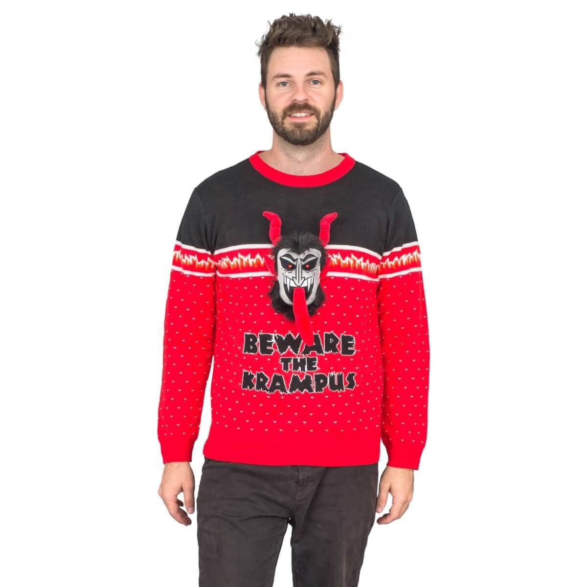 Beware The Krampus For Unisex Ugly Christmas Sweater Adult 3D Funny Matching for family - Image 2