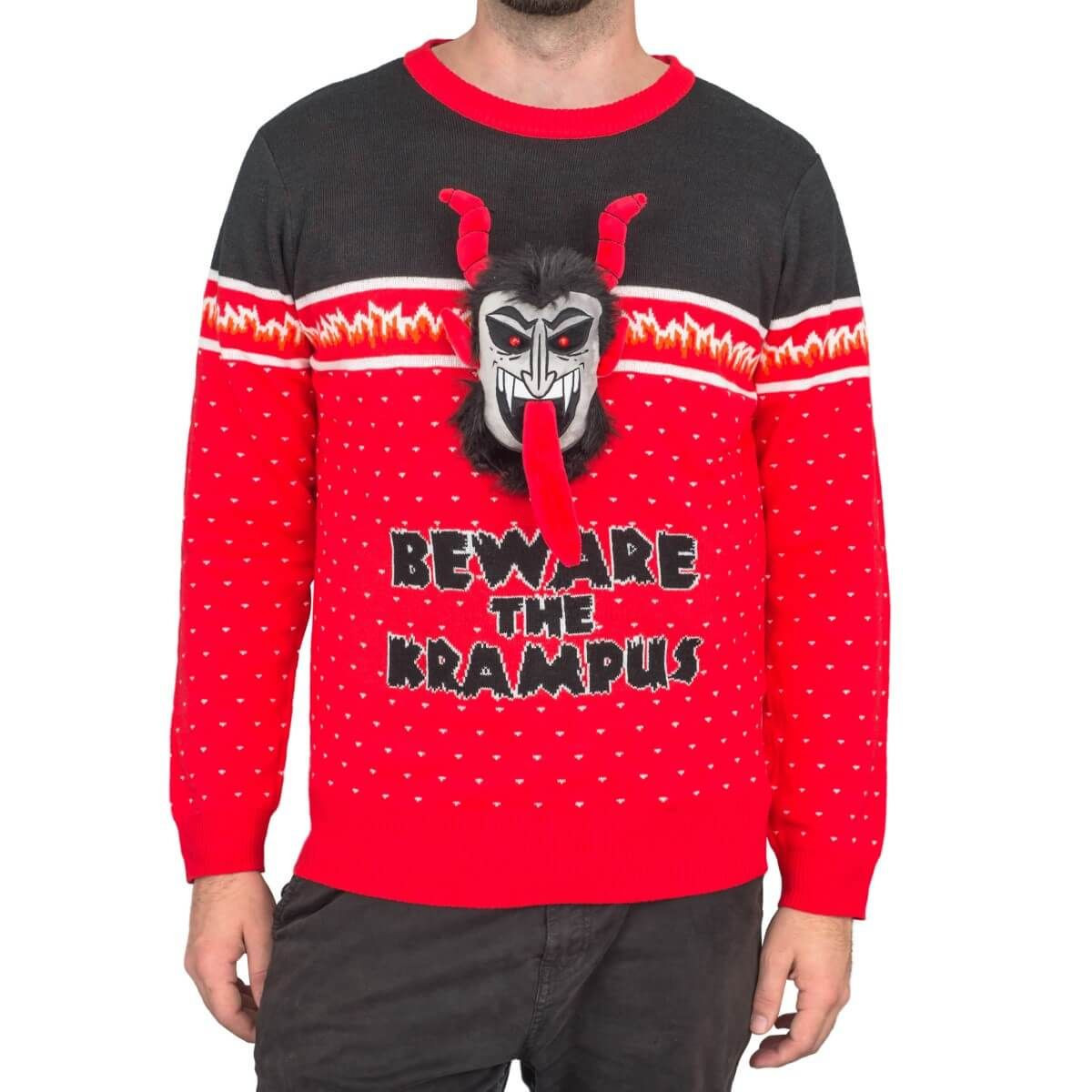 Beware The Krampus For Unisex Ugly Christmas Sweater Adult 3D Funny Matching for family