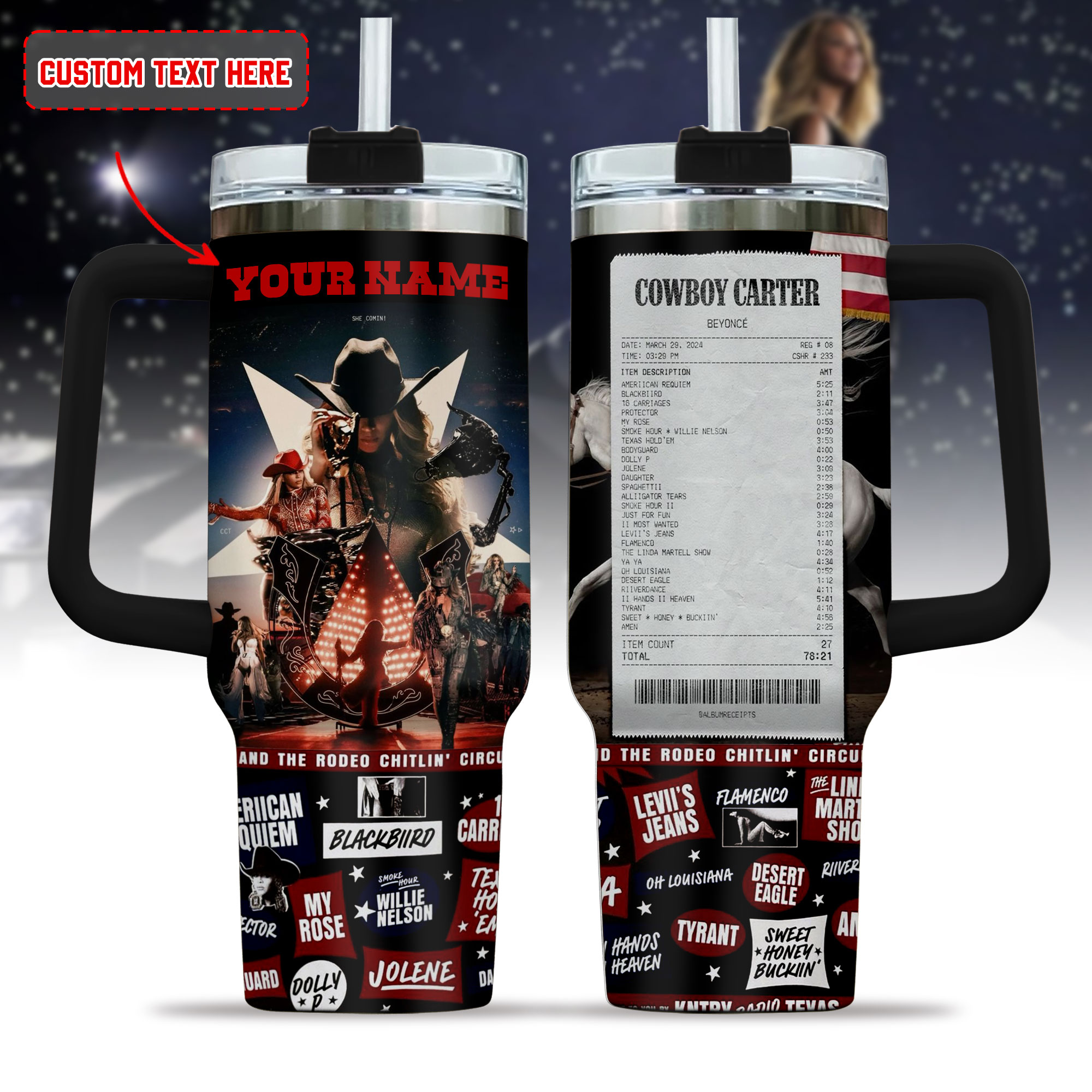 BeyoncÃ© Music Custom Stanley Cup 40 oz 30 oz Tumbler With HandleTVC230193