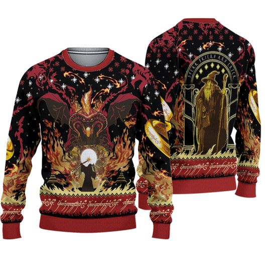 BG You Shall Not Pass Balrog Ugly Christmas Sweater Perfect Gift - Image 2