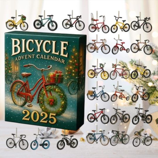 Bicycle Advent Calendar 2025, Cycling Ornaments Set, Christmas Gifts Acrylic Advent Calendar Blind Box - Image 6