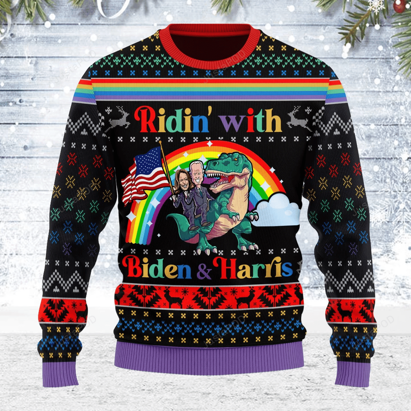 Biden And Harris Lgbt Ugly Christmas Sweater Adult 3D Funny Matching for family