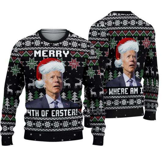 Biden President Santa 3D All Over Printed Ugly Sweater - Image 2