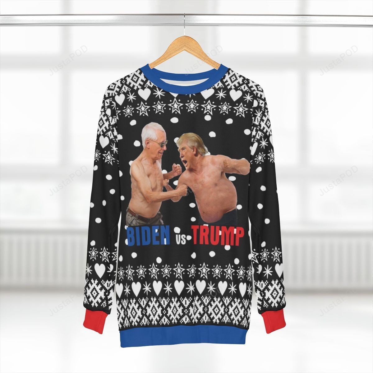 Biden Vs Trump Battle For The Soul Of The Nation 3D Ugly Christmas Sweater Adult 3D Funny Matching for family