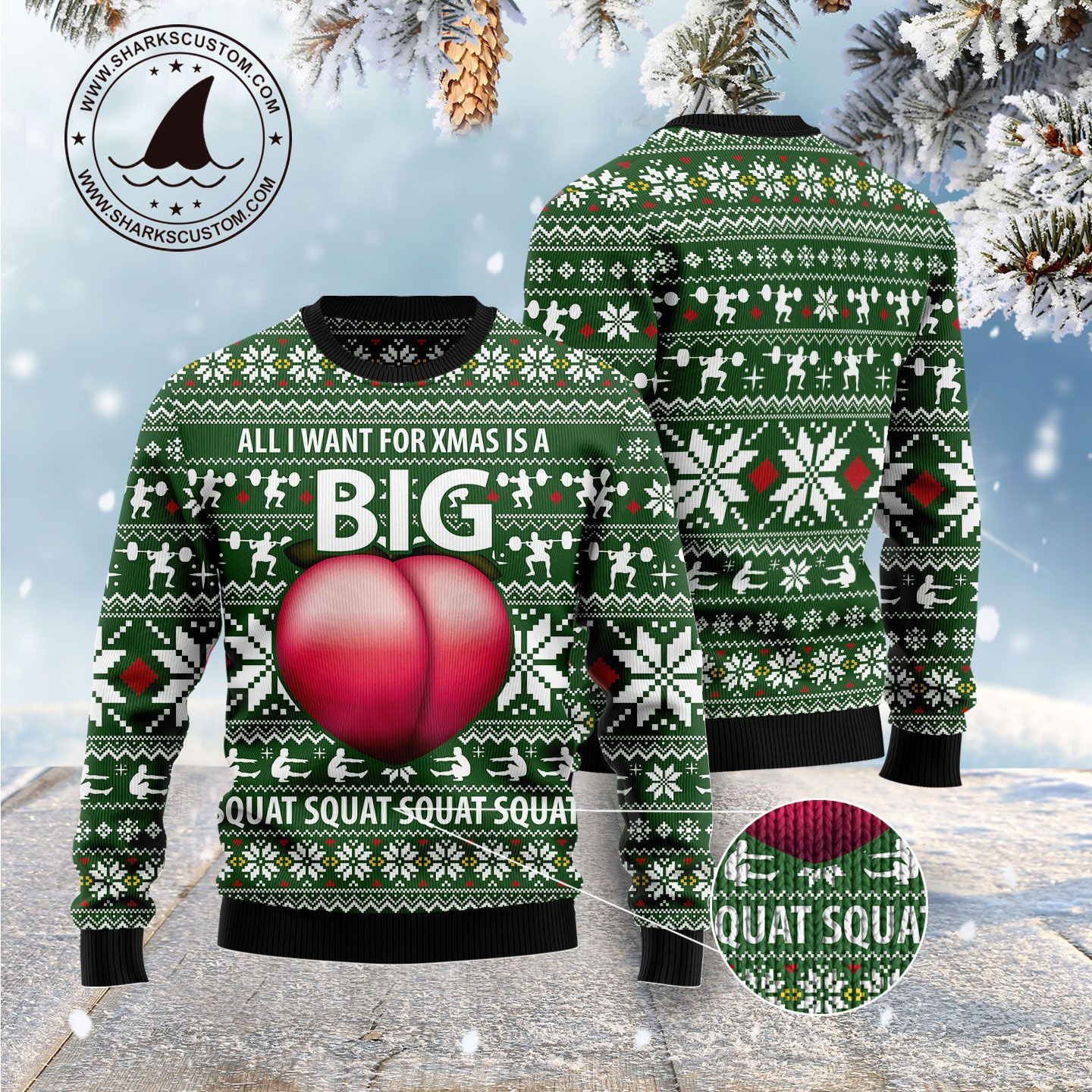 Big Booty For Unisex Ugly Christmas Sweater Adult 3D Funny Matching for family
