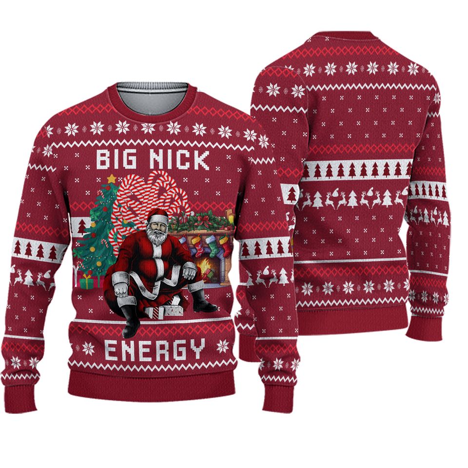Big Nick Energy Santa Ugly Christmas Sweater, Santa Clause Sweater