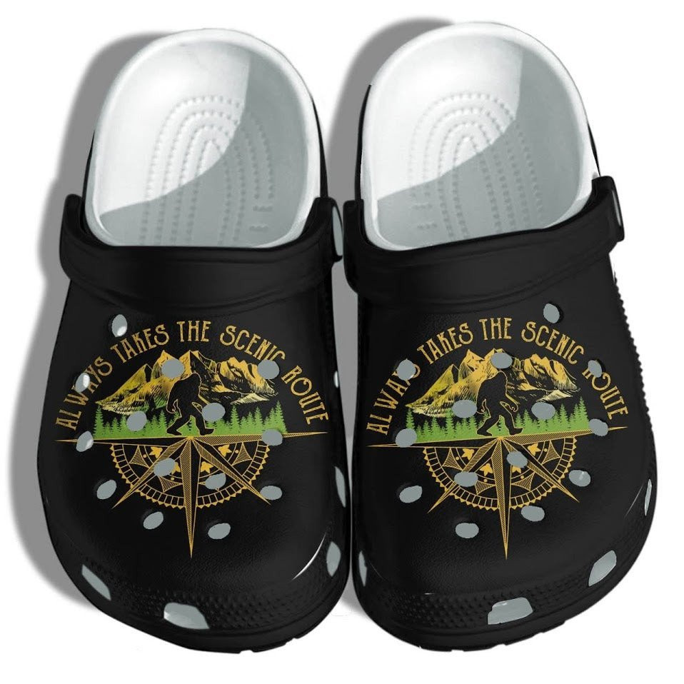 Bigfoot Camping Custom Shoes Clogs - Funny Camping Mountain Outdoor Shoes Clogs Gifts For Men Women