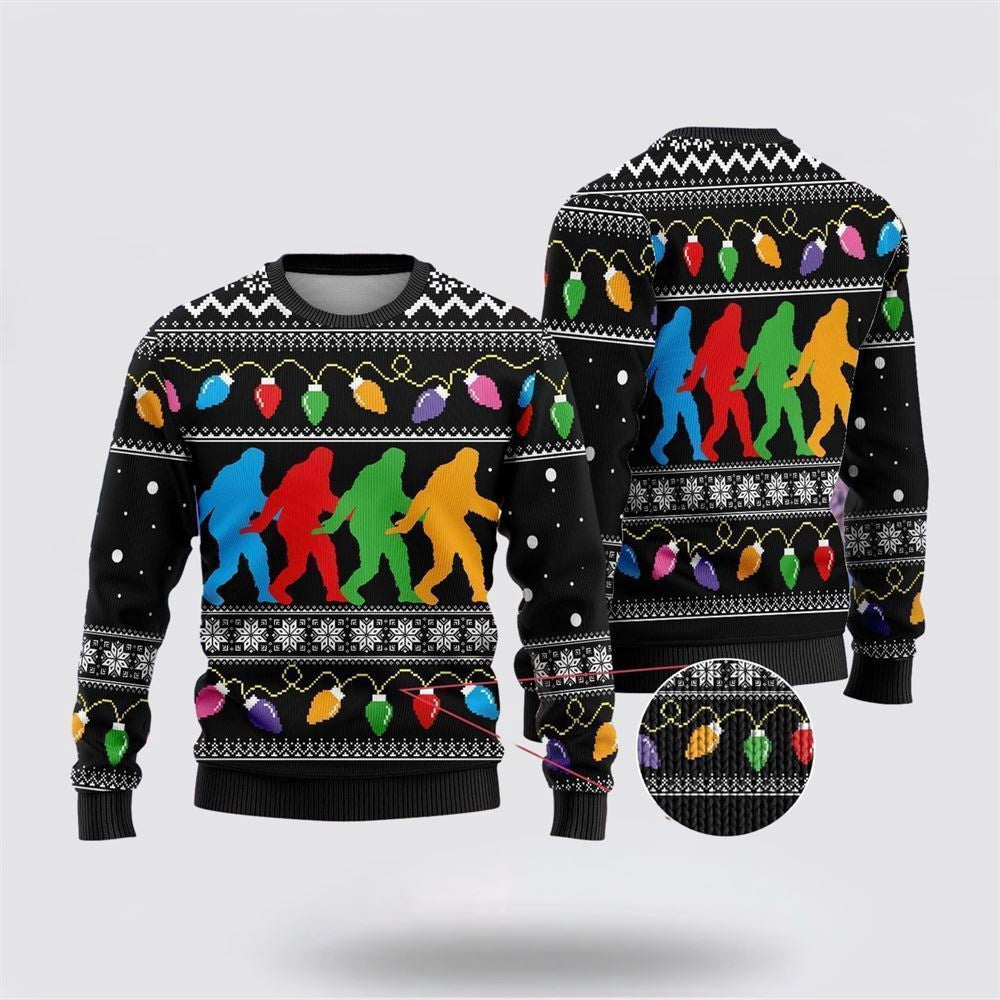 Bigfoot Color Party Ugly Christmas Sweater Ugly Christmas Sweatshirt Christmas Gift - Image 2