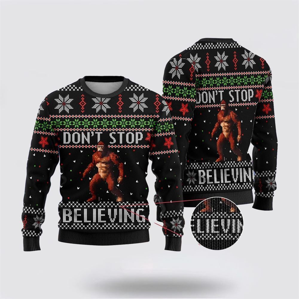 Bigfoot Don't Stop Ugly Christmas Sweater Ugly Christmas Sweatshirt Christmas Gift - Image 2