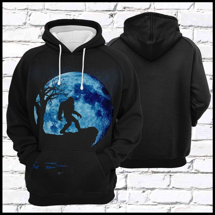 Bigfoot Full Moon 3D All Over Print Hoodie, Zip Hoodie