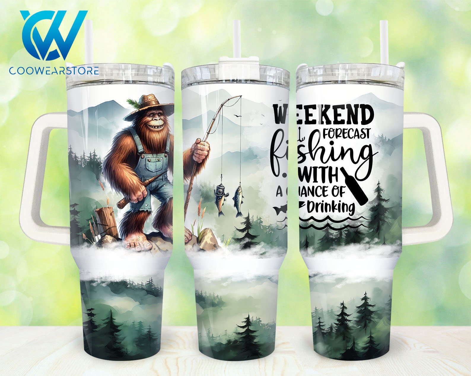 Bigfoot Funny Fishing Custom Stanley Cup 40 oz 30 oz Tumbler With HandleTVC2301862