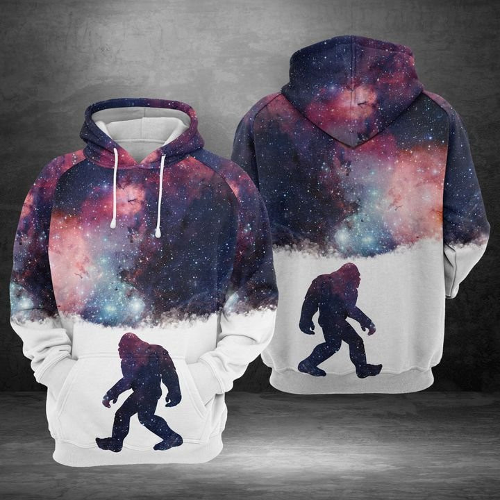Bigfoot Galaxy 3D All Over Print Hoodie, Zip Hoodie